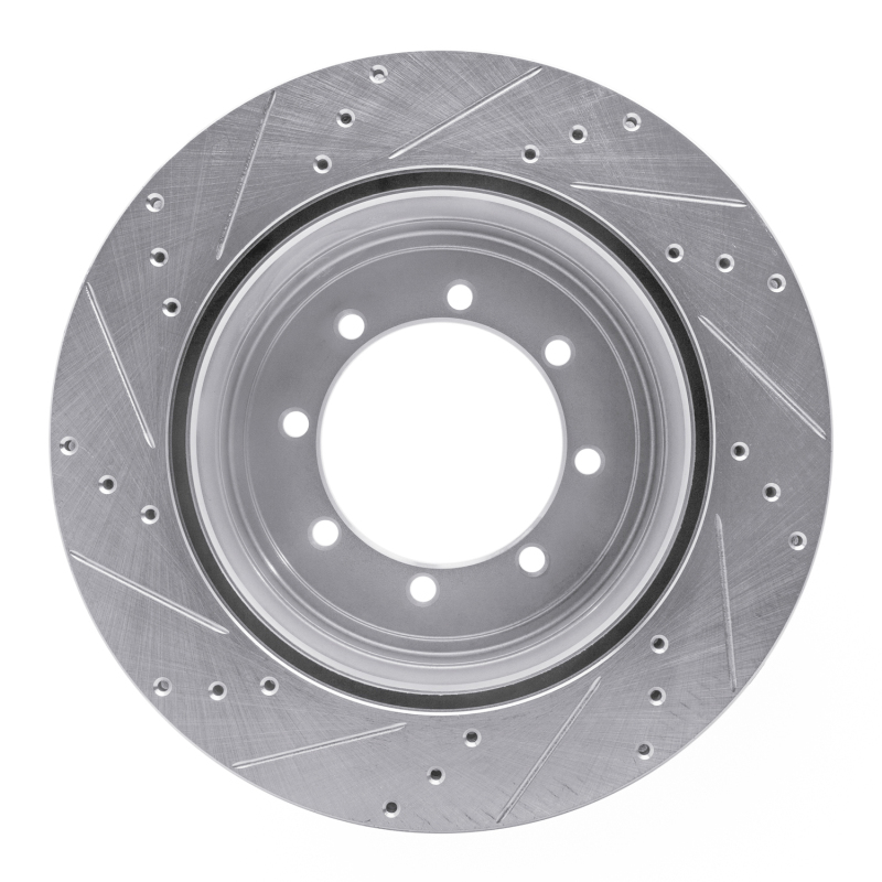 Ford F-350 Super Duty Brake Rotor (1) - Rear Right - R1 Concepts - Drilled & Slotted - Silver - `11-`22